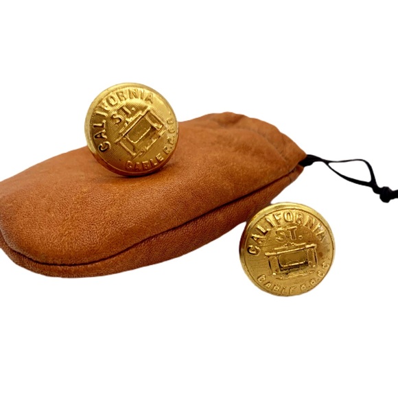 VINTAGE CALIFORNIA ST. CABLE R.R. GOLD CUFFLINKS